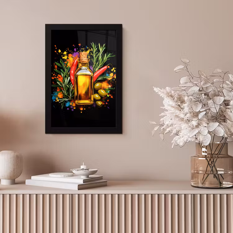 Poster met lijst - Olijfolie met Rozemarijn en Pepers — 5