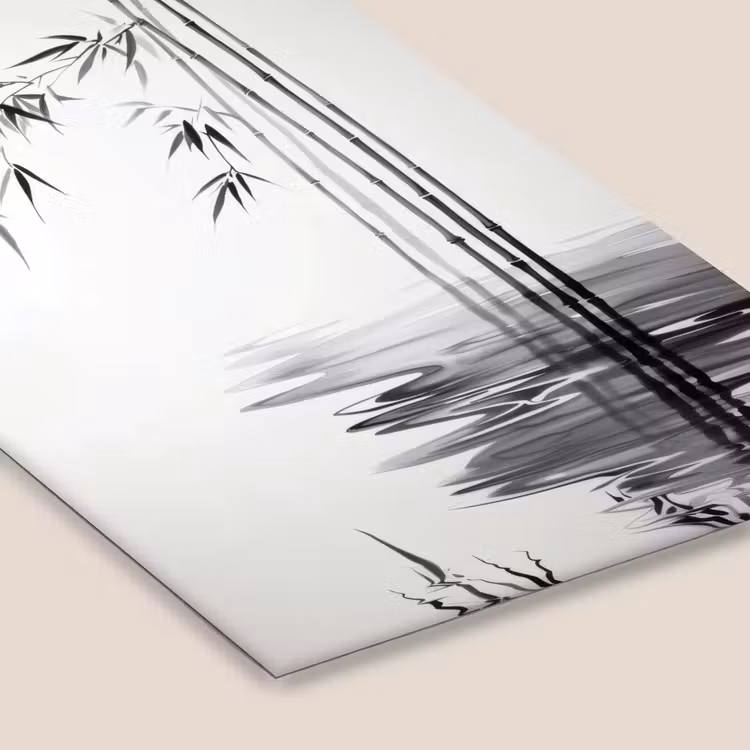 Poster met lijst - Bamboestammen - Water - Minimalistisch - Wit — 7