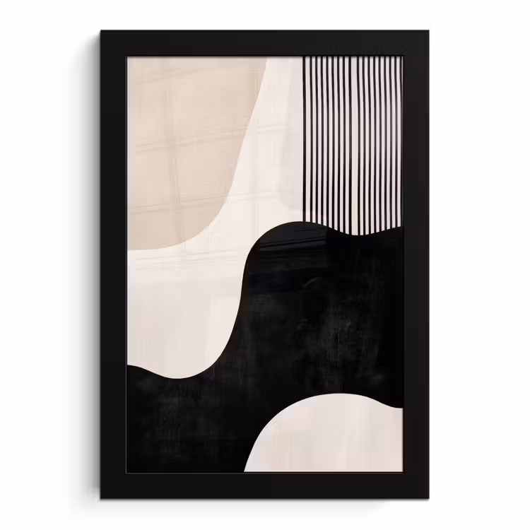 Poster met lijst - Abstract - Japandi - Beige - Modern — 1