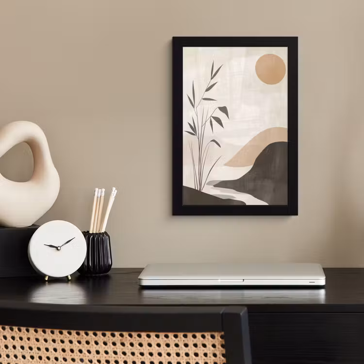 Poster met lijst - Japandi - Landschap - Beige — 2