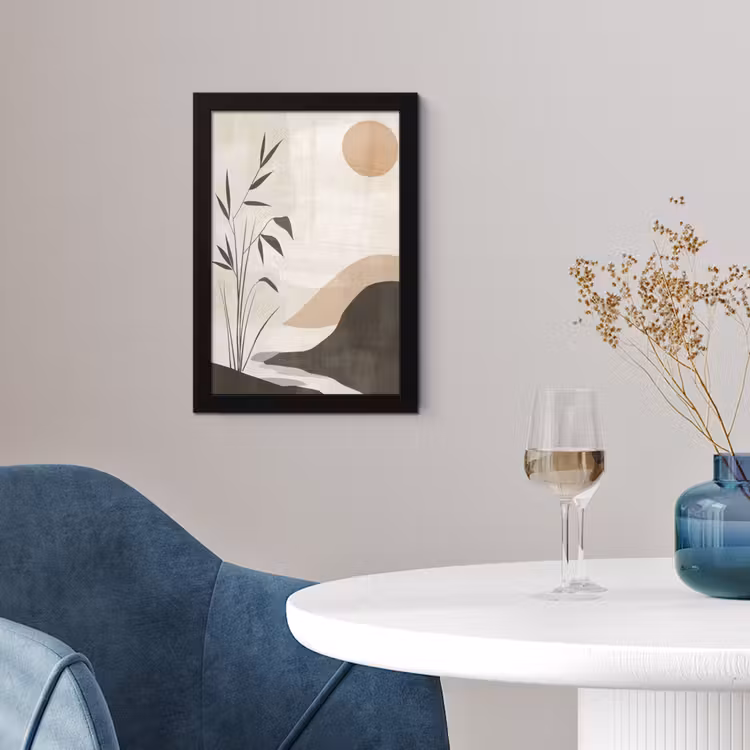 Poster met lijst - Japandi - Landschap - Beige — 4