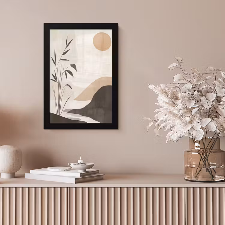 Poster met lijst - Japandi - Landschap - Beige — 5