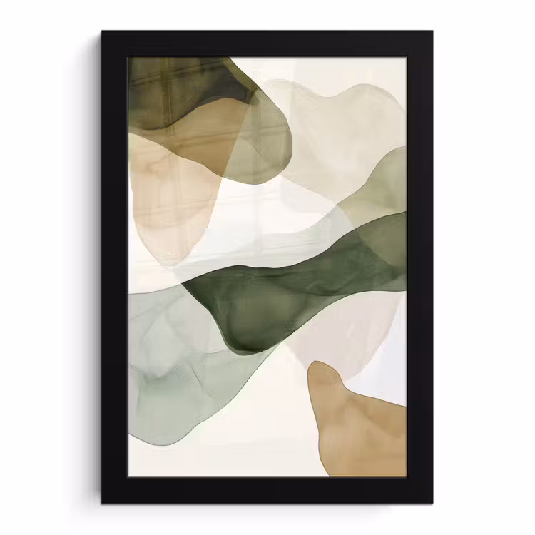 Poster met lijst - Japandi - Abstract - Groen — 1