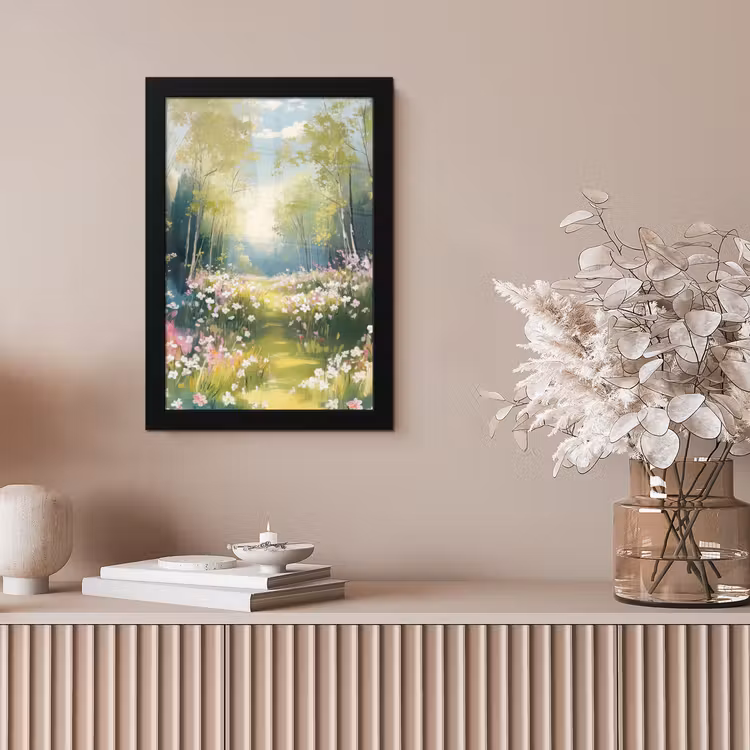 Poster met lijst - Bos - Schilderstijl - Kleurrijk — 5