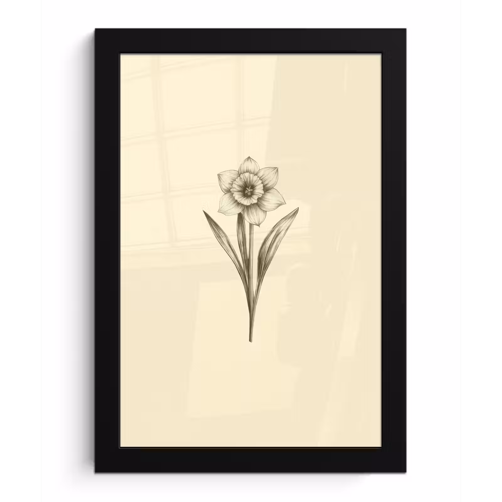 Poster met lijst - Zwart - Narcis - Illustratie — 1