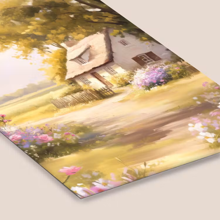 Poster met lijst - Huisje - Hout - Bloemen — 7