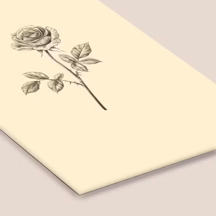 Poster met lijst - Illustratie - Zwart - Roos — 7