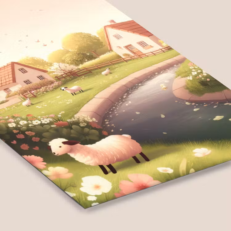 Poster met lijst - Schapen - Huisje - Platteland — 7