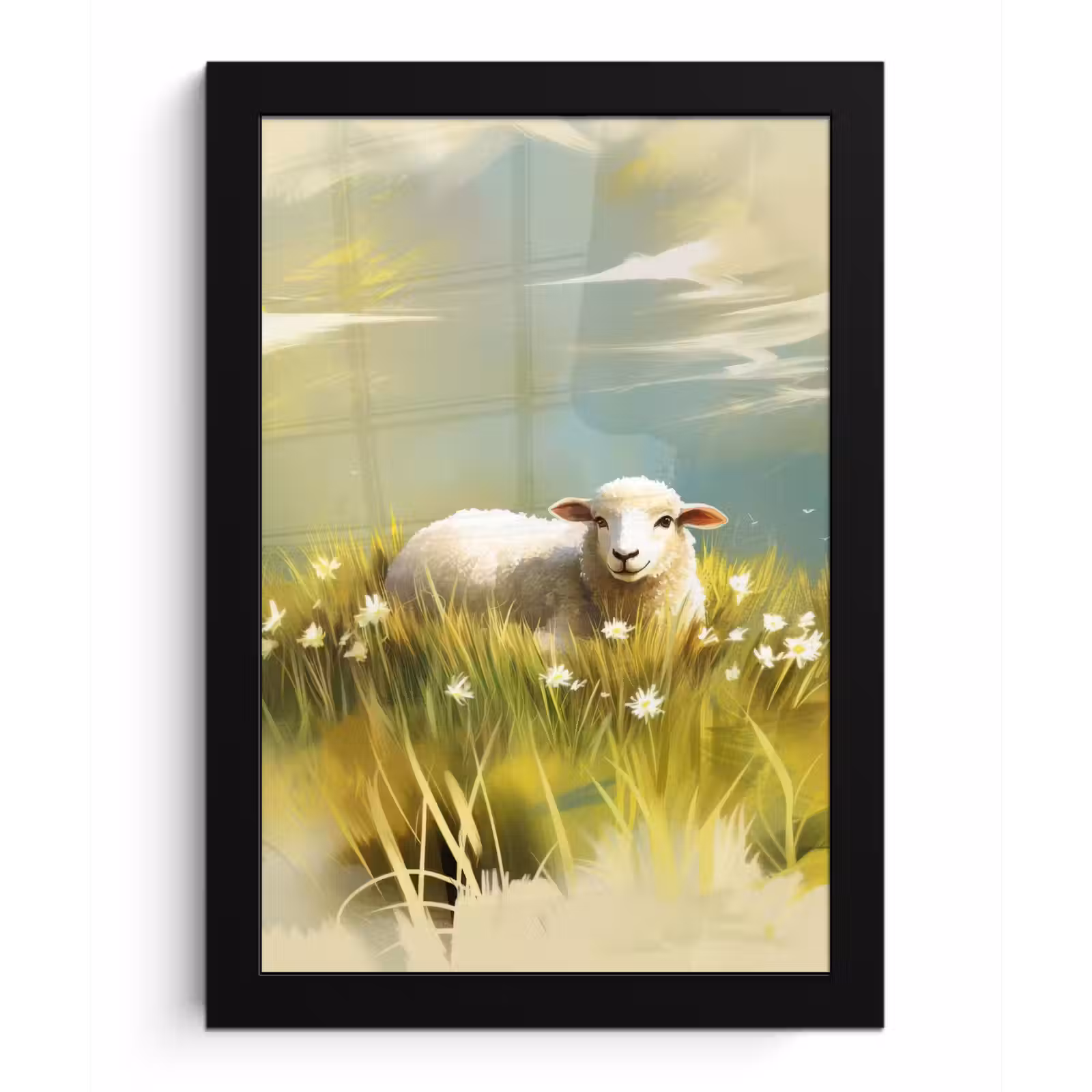 Poster met lijst - Schaap - Weide - Groen — 1