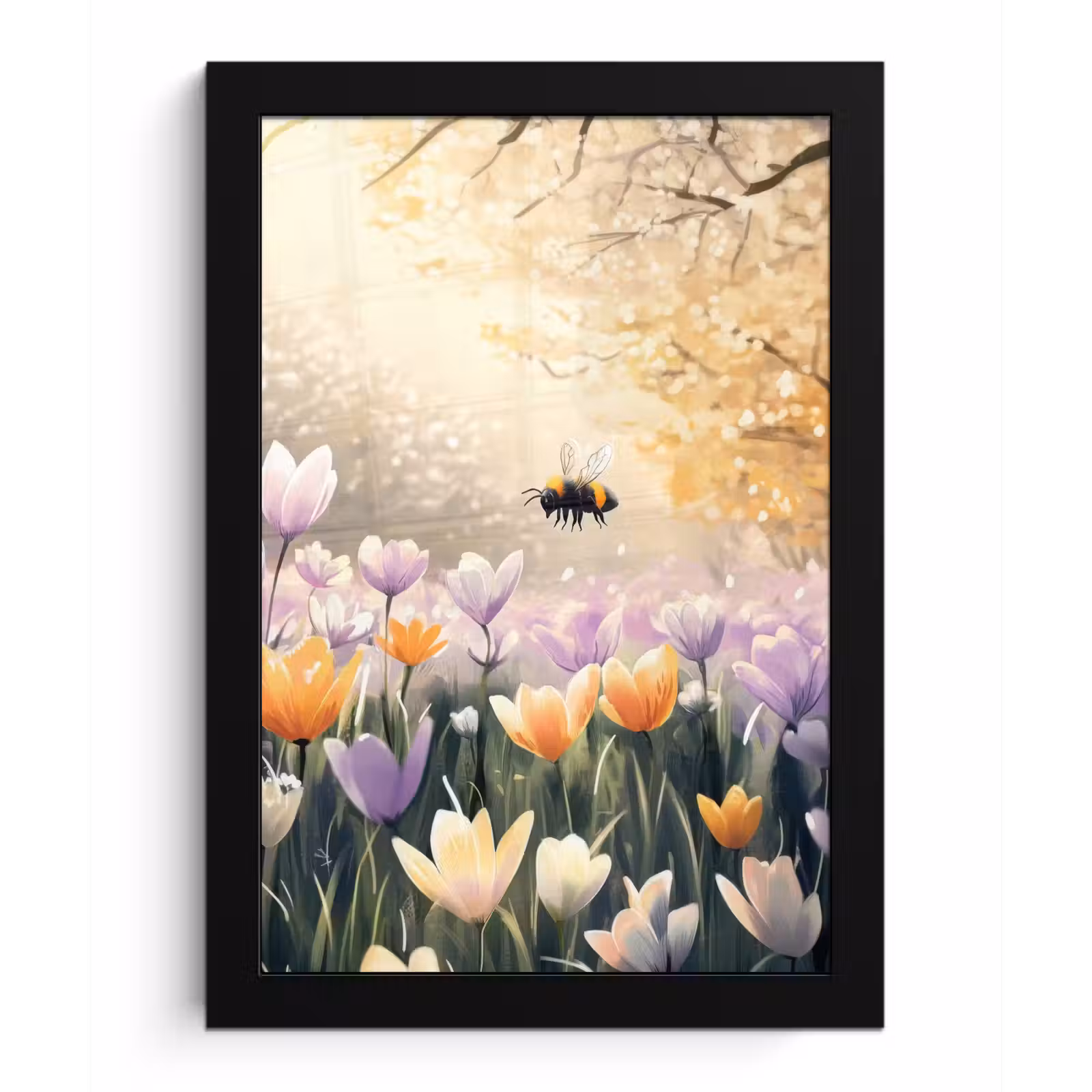 Poster met lijst - Viooltjes - bij - Zonlicht — 1
