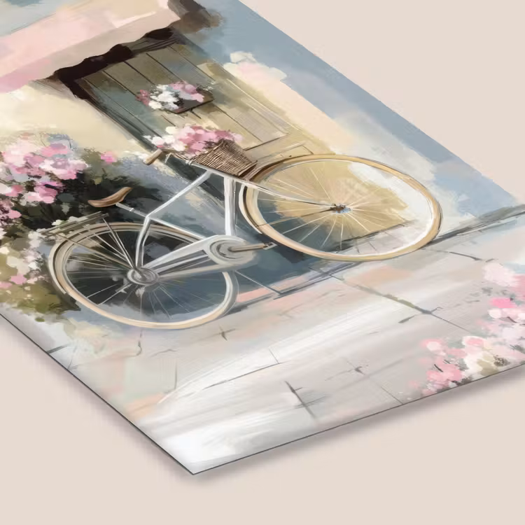 Poster met lijst - Fiets - Pastelkleuren - Bloemen — 7