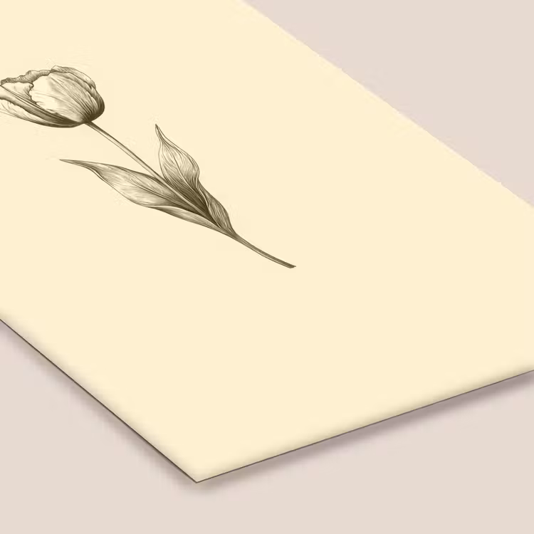 Poster met lijst - Illustratie - Tulp - Zwart — 7