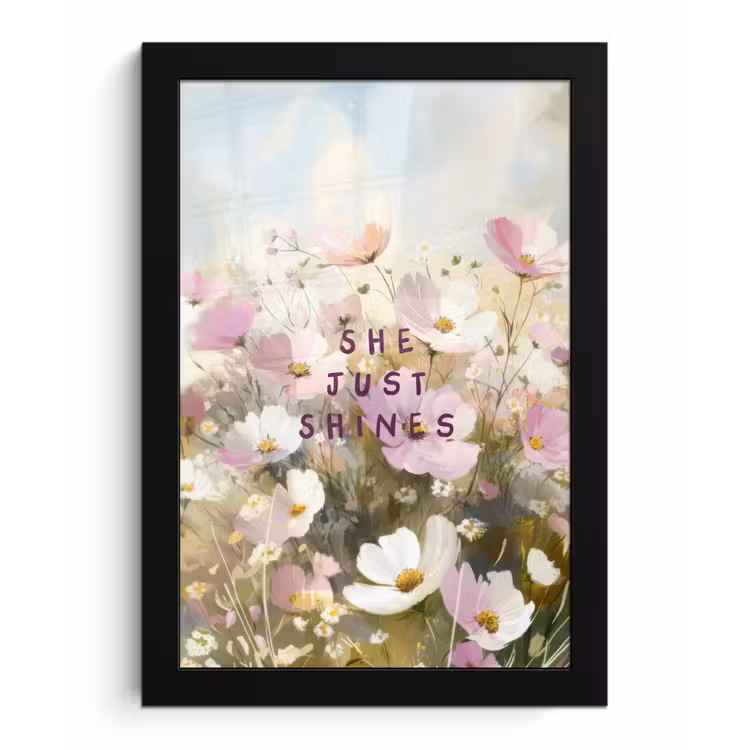 Poster met lijst - Quote - Bloemen - Schilderachtig — 1