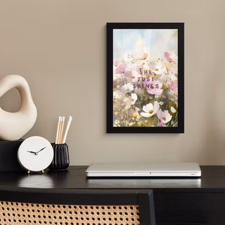 Poster met lijst - Quote - Bloemen - Schilderachtig — 2