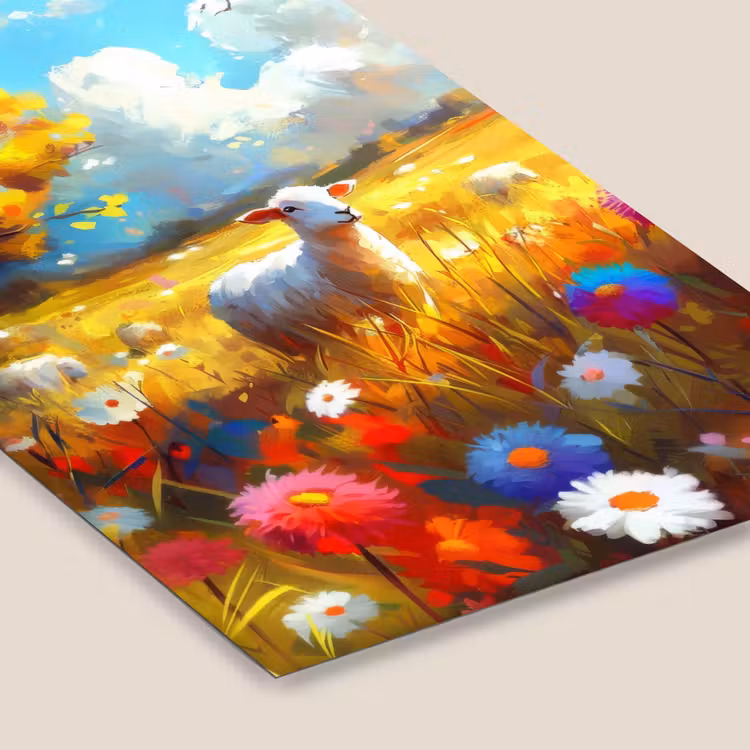 Poster met lijst - Schaap - Weide - Bloemen — 7