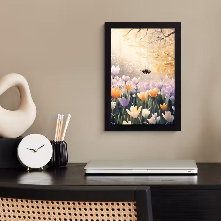 Poster met lijst - Viooltjes - bij - Zonlicht — 2