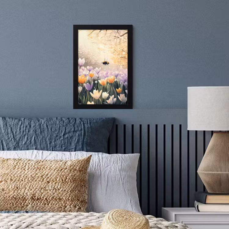 Poster met lijst - Viooltjes - bij - Zonlicht — 3