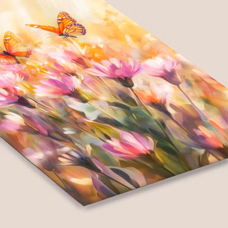 Poster met lijst - Vlinders - Oranje - Bloemen — 7