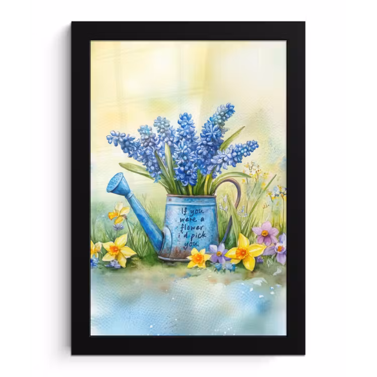 Poster met lijst - Lavendelbloemen - Quote - Gieter — 1