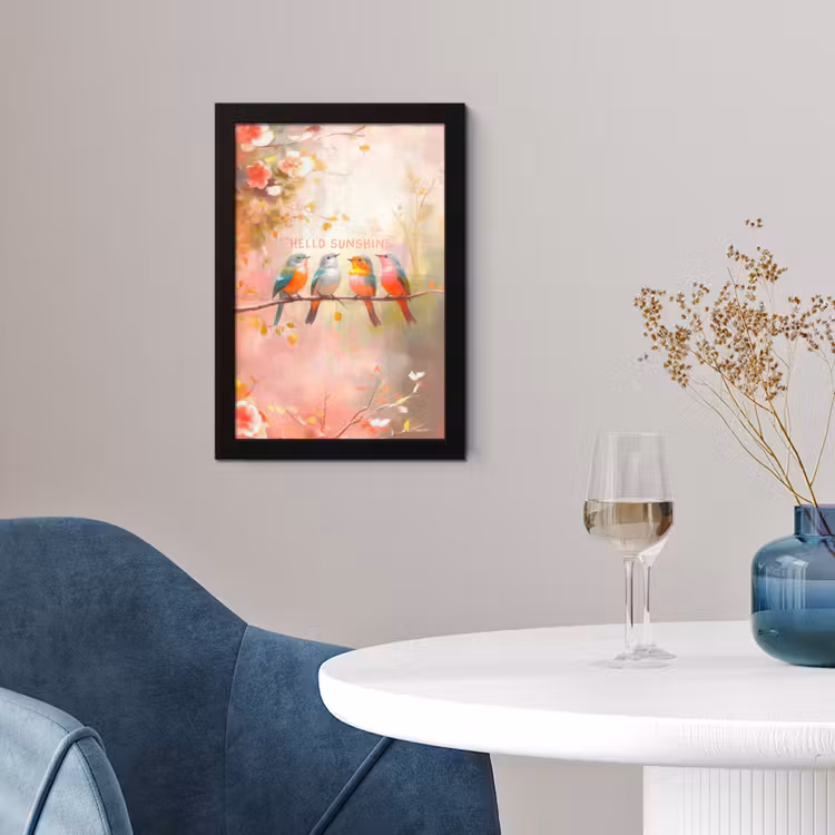 Poster met lijst - Vogels - Tak - Quote - Roze — 4