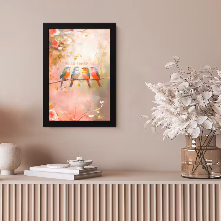 Poster met lijst - Vogels - Tak - Quote - Roze — 5