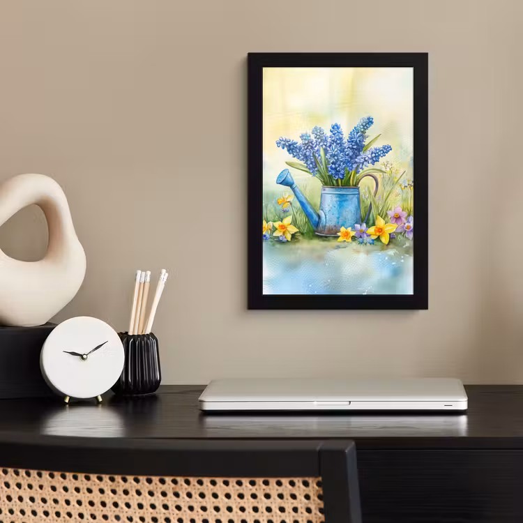 Poster met lijst - Gieter - Lavendel - Bloesems — 2