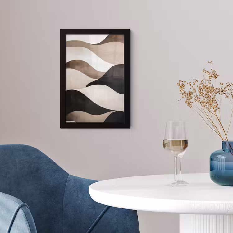 Poster met lijst - Golven - Abstract - Beige — 4