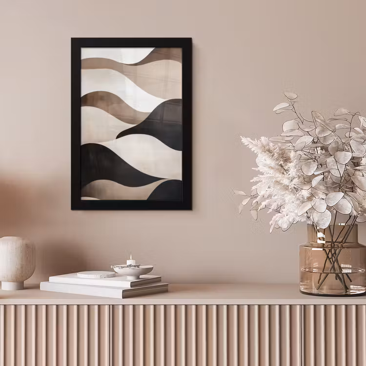 Poster met lijst - Golven - Abstract - Beige — 5