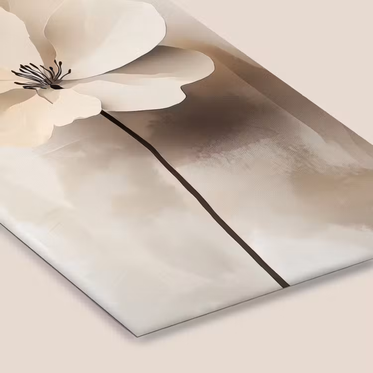 Poster met lijst - Bloem - Beige - Verf - Schaduw — 7