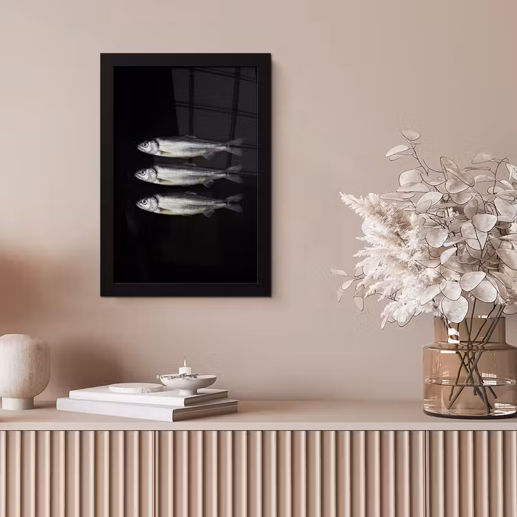 Poster met lijst - Drie Zilveren Vissen — 5
