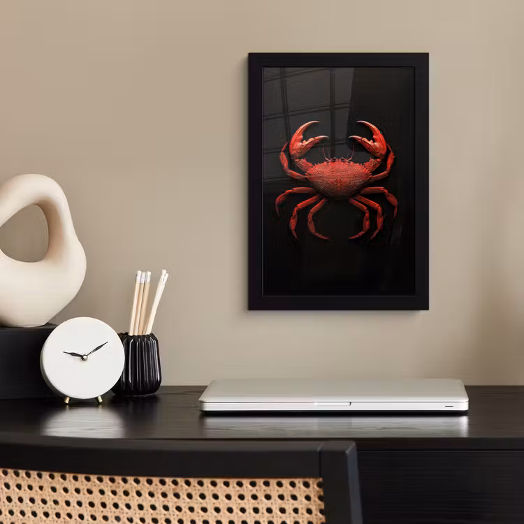 Poster met lijst - Rode Krab — 2