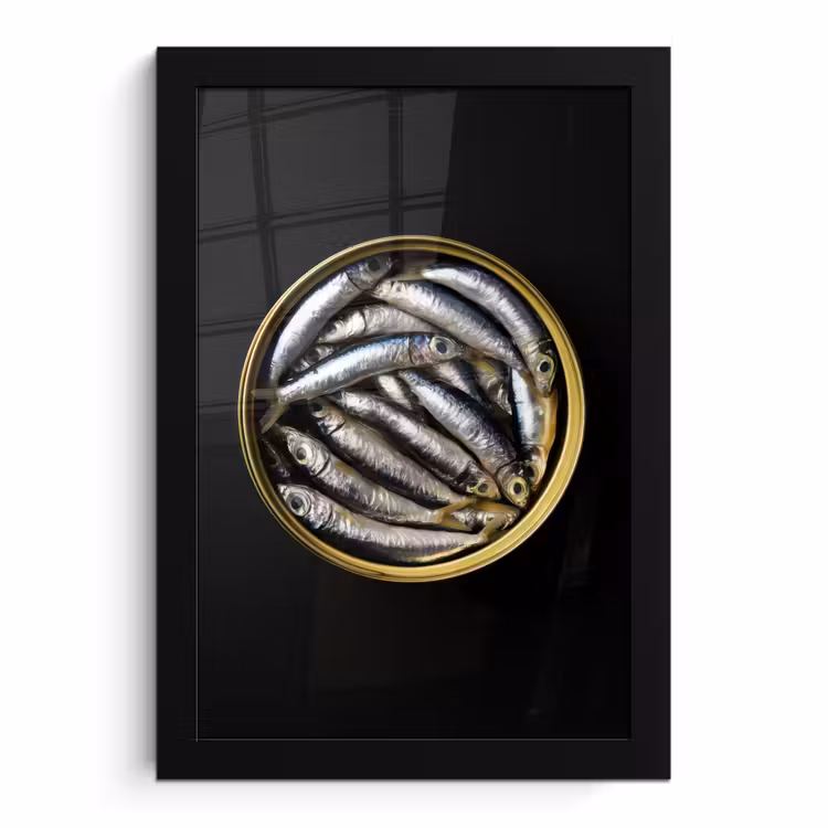 Poster met lijst - Sardines in Blik