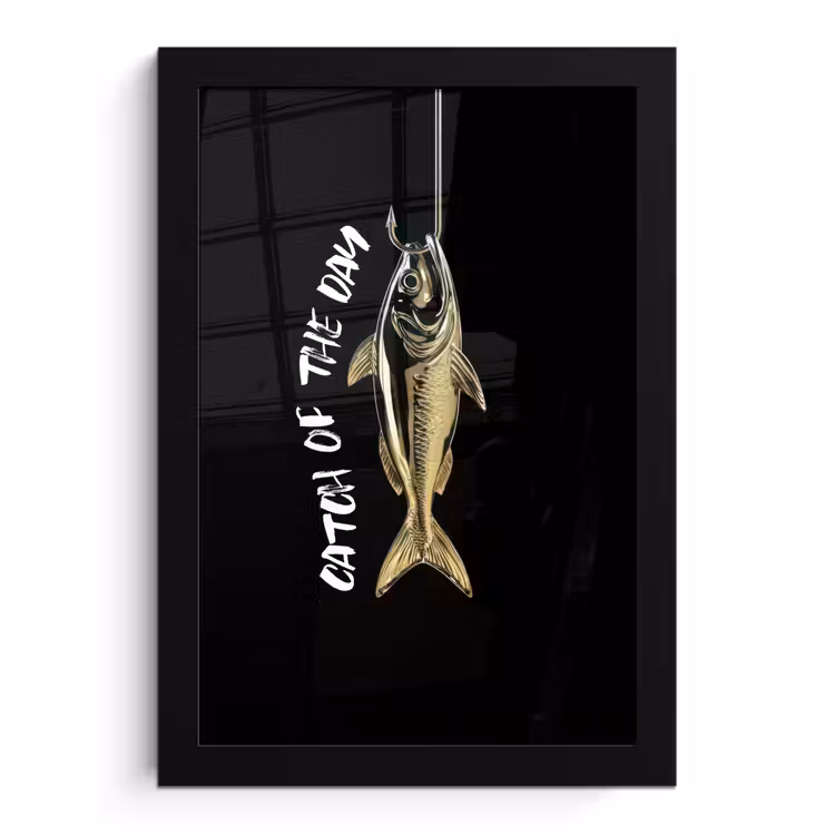 Poster met lijst - Catch of The Day Gouden Vis
