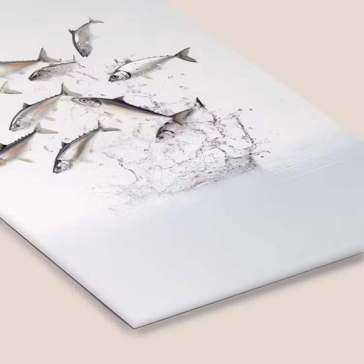 Poster met lijst - Vissen - Water - Wit — 7