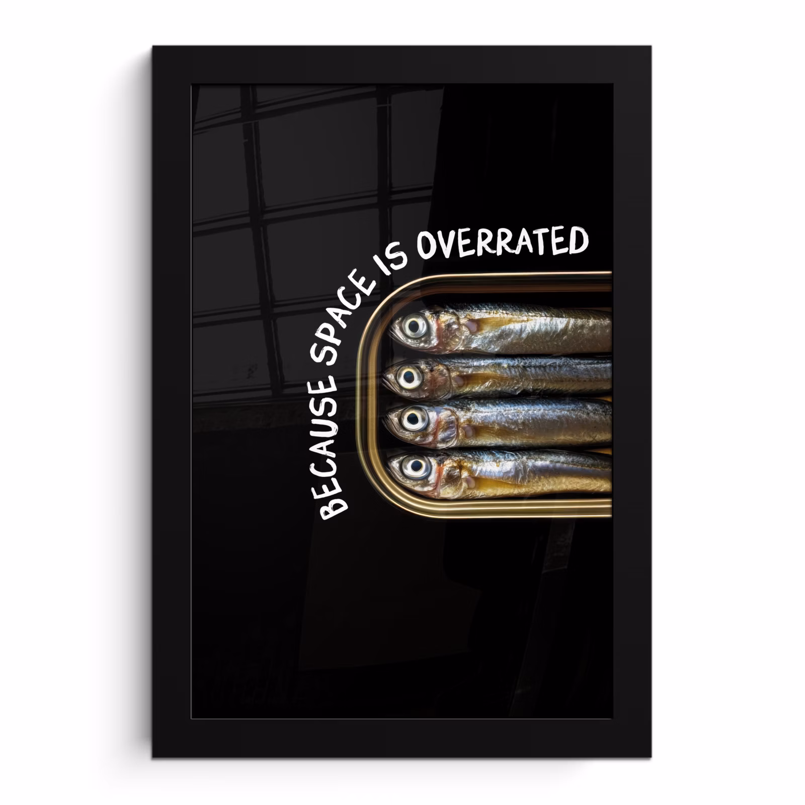 Poster met lijst - Because space is overrated sardientjes — 1