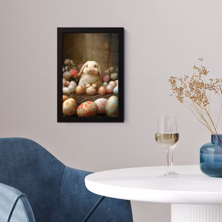 Poster met lijst - Konijn - Paaseieren - Stilleven — 4