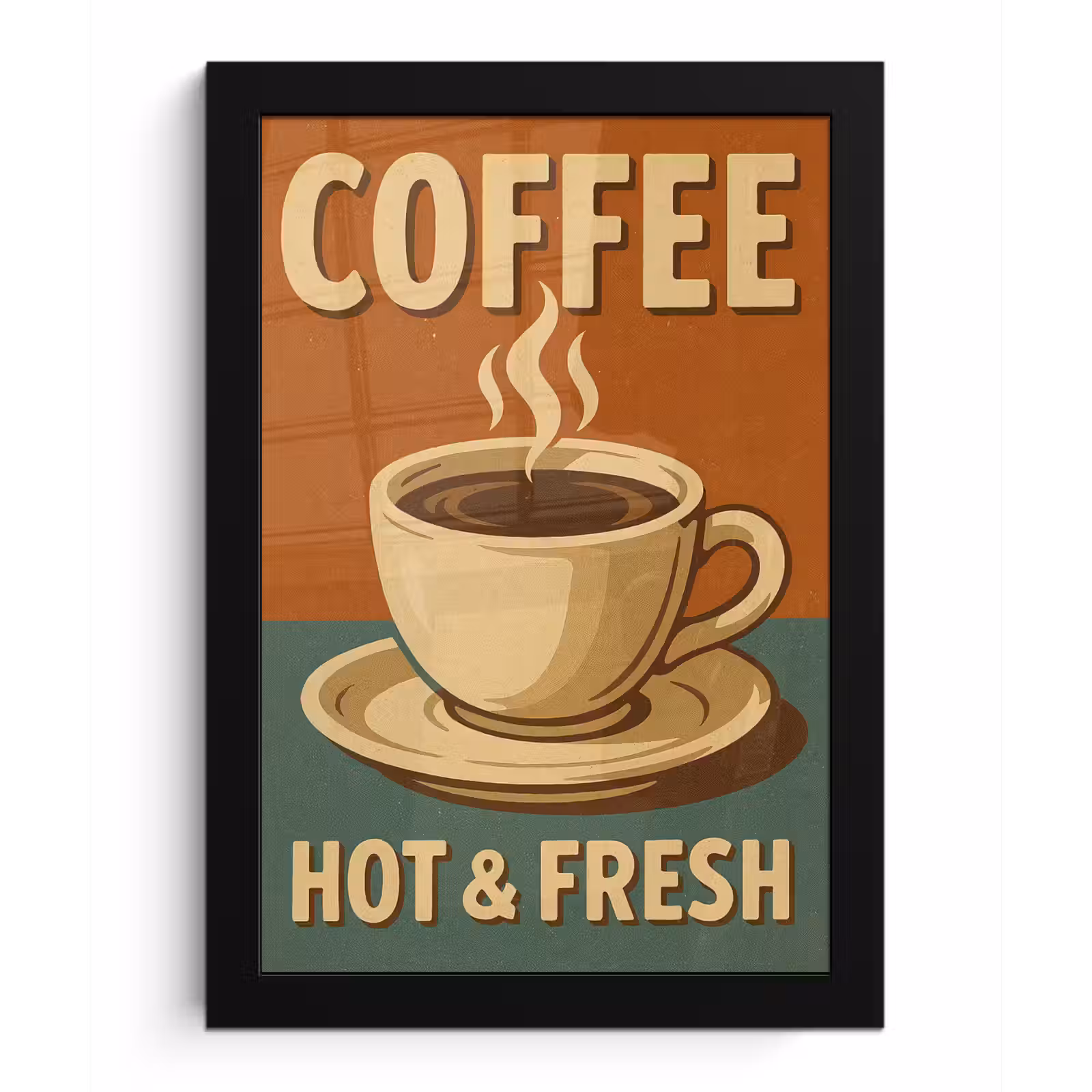 Poster met lijst - Koffie - Kop - Vintage - Quote — 1
