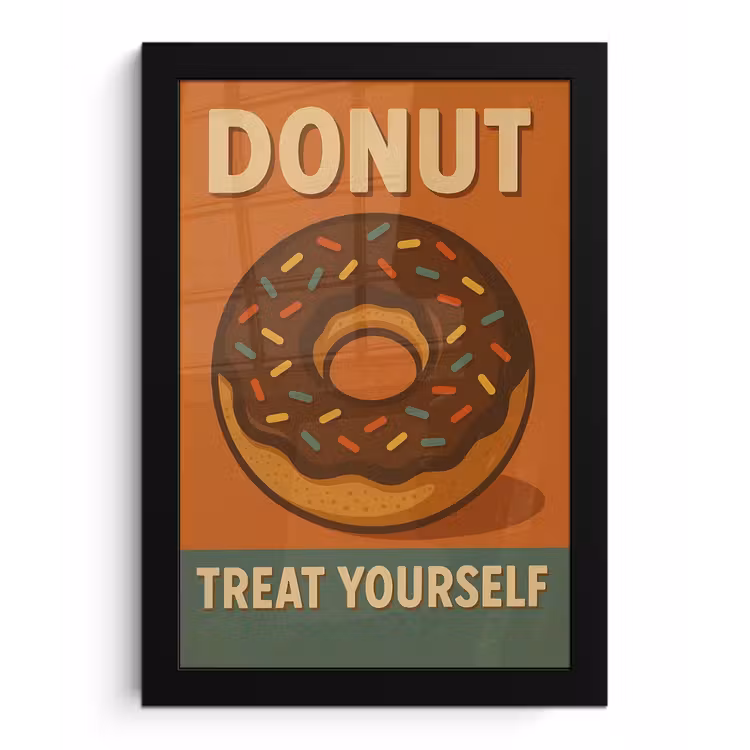 Poster met lijst - Donut - Spikkels - Kleurrijk - Quote — 1