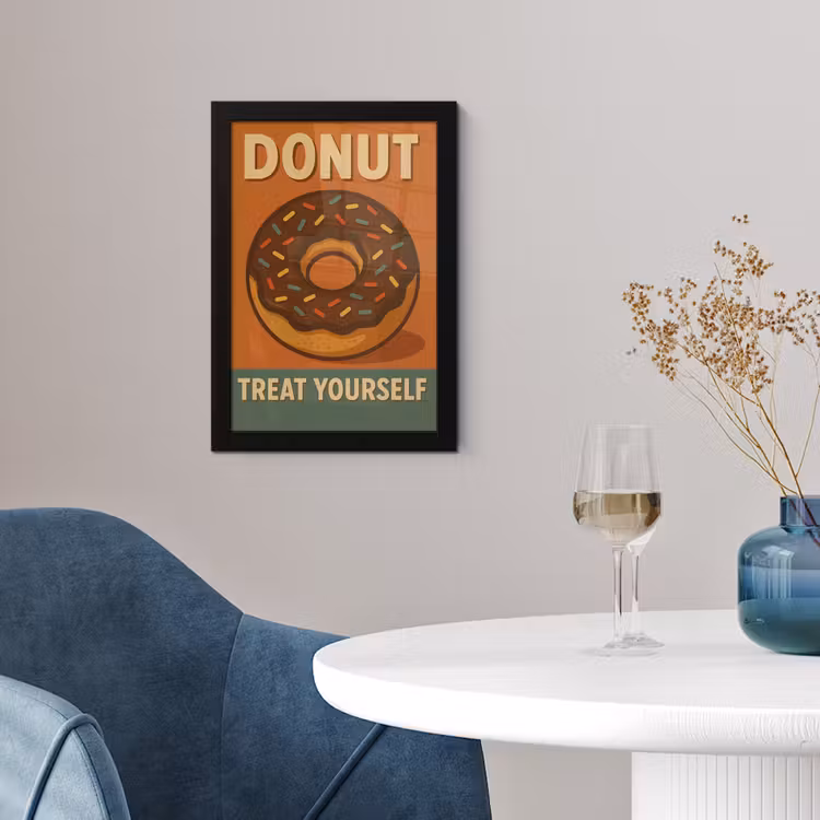 Poster met lijst - Donut - Spikkels - Kleurrijk - Quote — 4