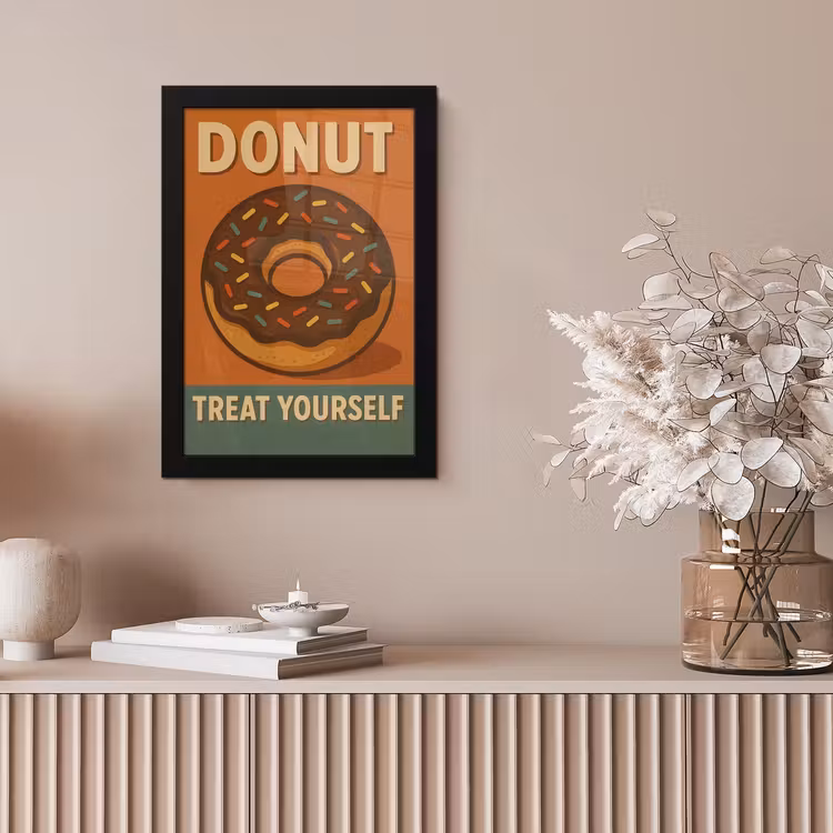 Poster met lijst - Donut - Spikkels - Kleurrijk - Quote — 5