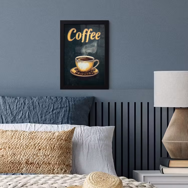 Poster met lijst - Koffie - Schotel - Koffiebonen - Retro — 3
