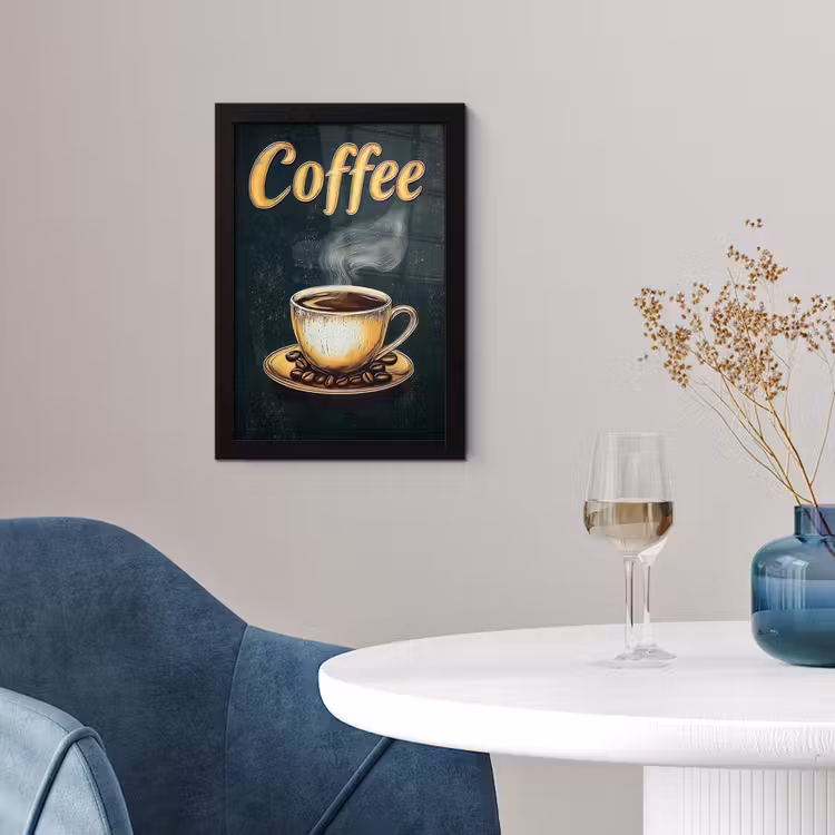 Poster met lijst - Koffie - Schotel - Koffiebonen - Retro — 4