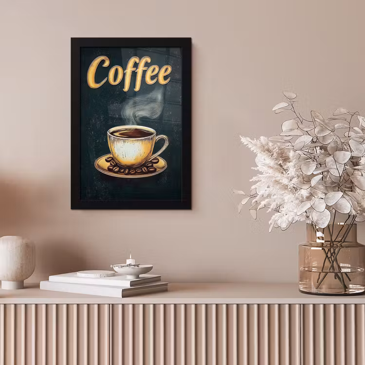 Poster met lijst - Koffie - Schotel - Koffiebonen - Retro — 5