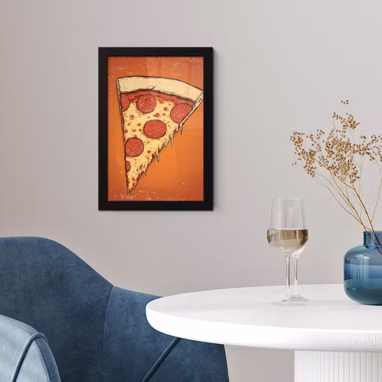 Poster met lijst - Pizza - Kaas - Rood - Pepperoni — 4