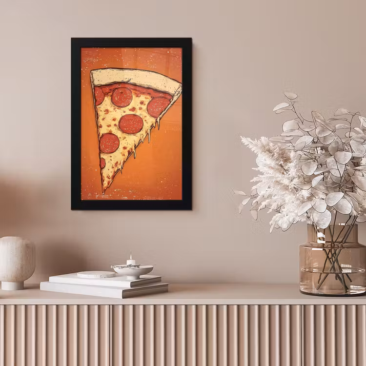 Poster met lijst - Pizza - Kaas - Rood - Pepperoni — 5