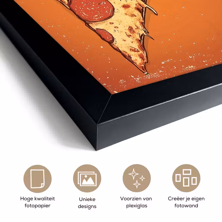 Poster met lijst - Pizza - Kaas - Rood - Pepperoni — 6