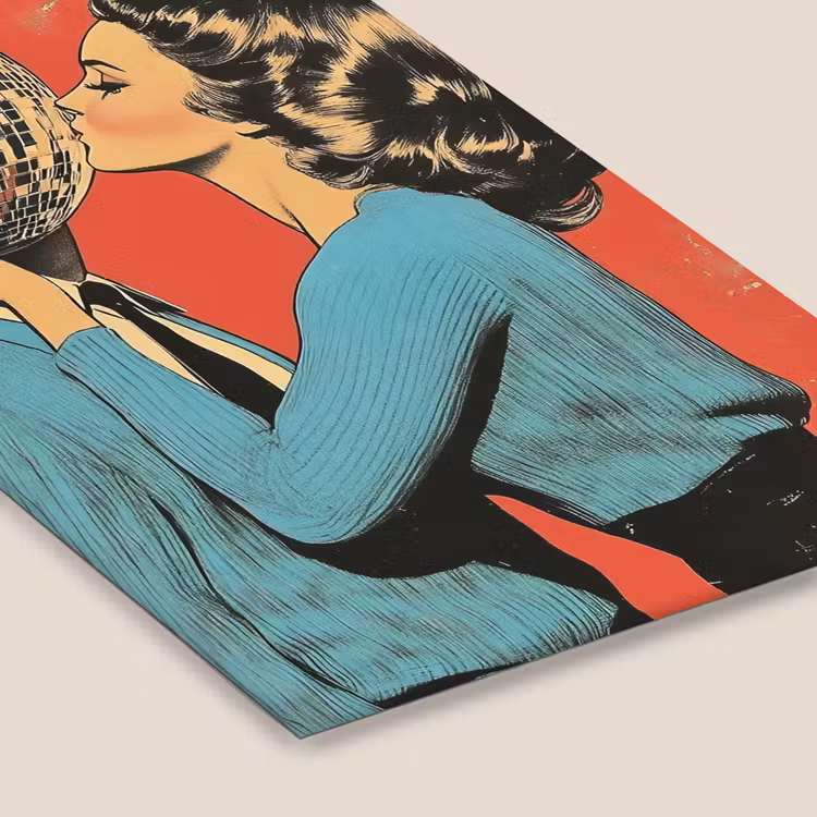 Poster met lijst - Vrouw - Retro - Discobal - Kus — 7