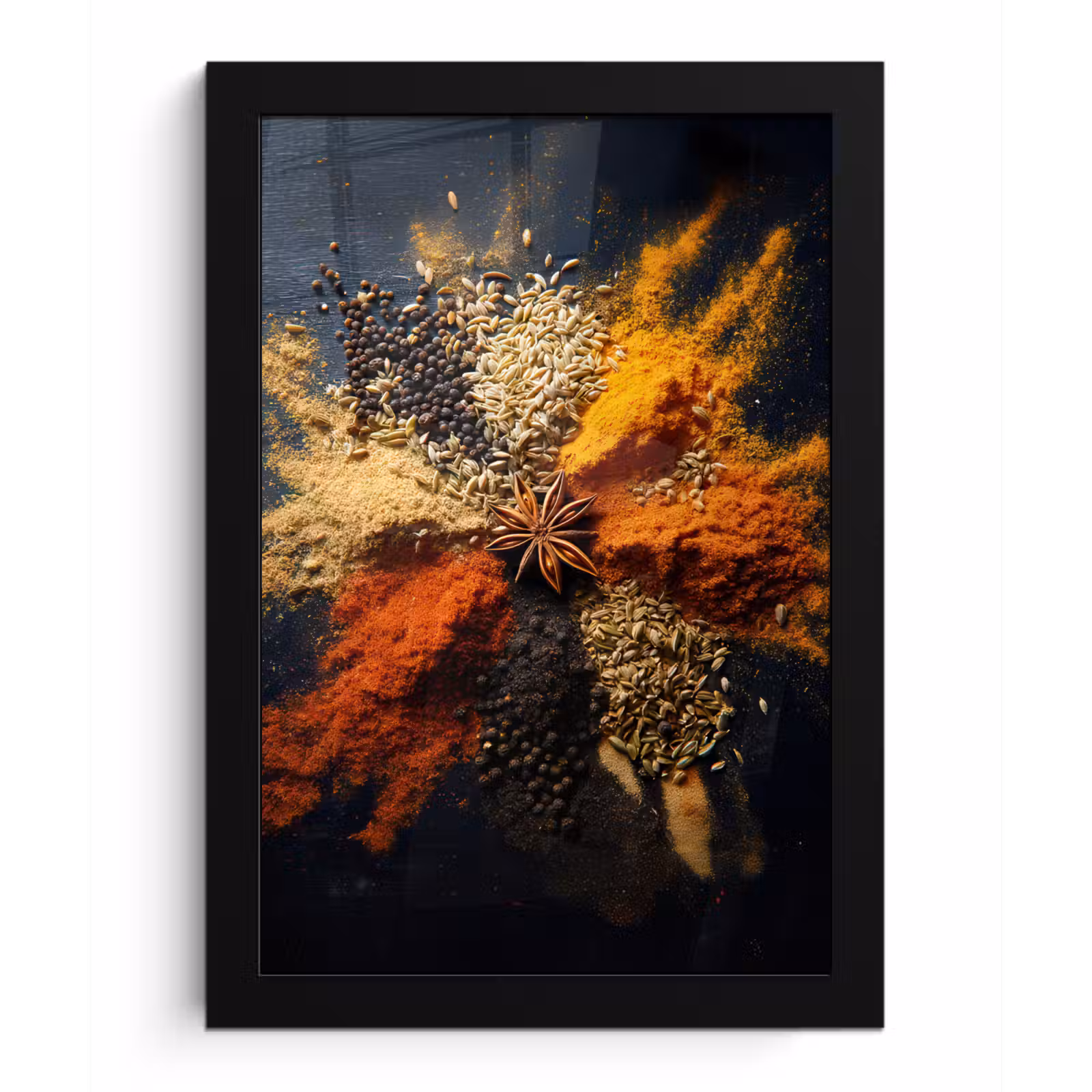 Poster met lijst - Specerijen - Explosie - Oranje — 1