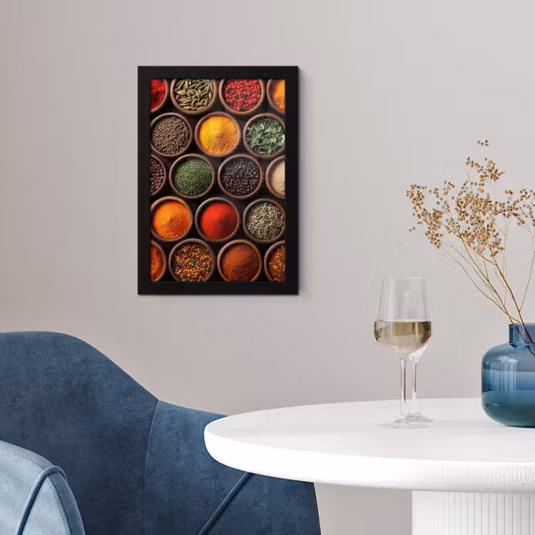 Poster met lijst - Bakjes - Hout - Kruiden - Kleurrijk — 4