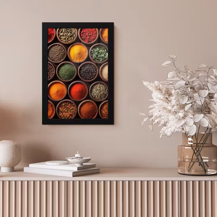 Poster met lijst - Bakjes - Hout - Kruiden - Kleurrijk — 5